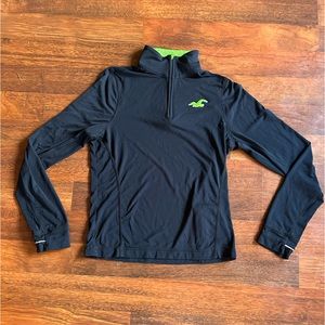 HOLLISTER SPORT MEN'S 1/4 ZIP ATHLETIC LONG SLEEVE JACKET NAVY L